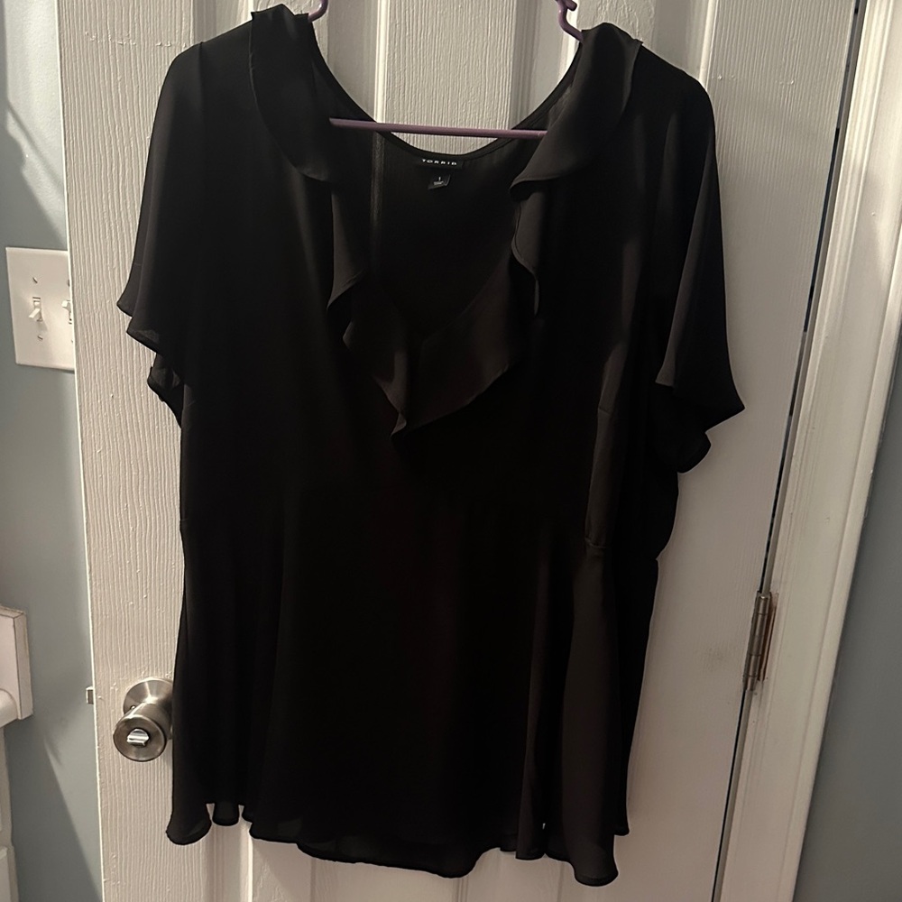 Torrid Black Ruffled Blouse